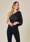 One shoulder Sequin Top