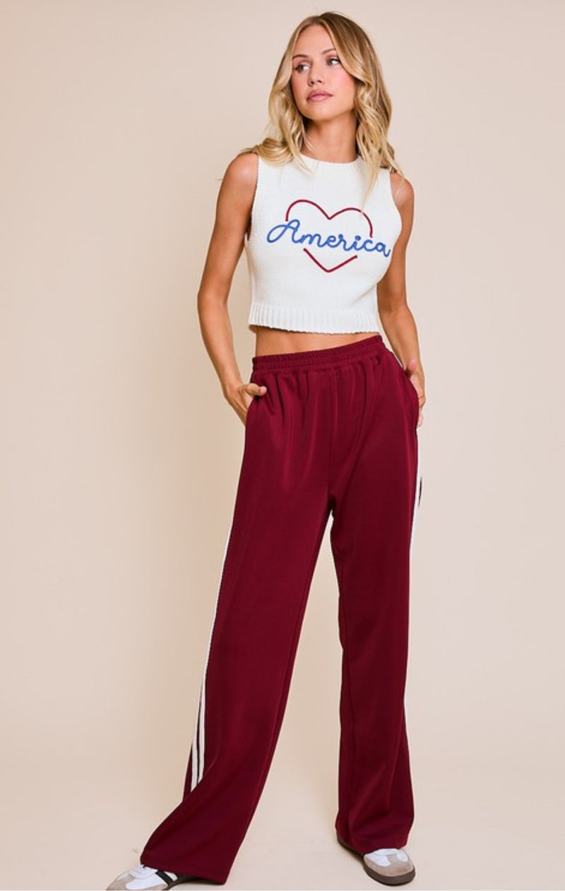 Wide Leg Track Pants