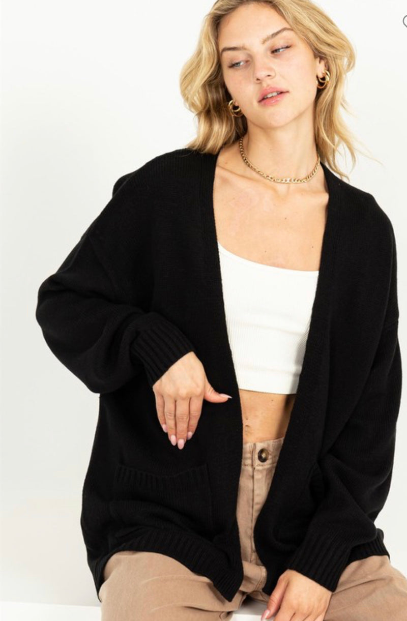 True Story Open Front Cardigan Sweater