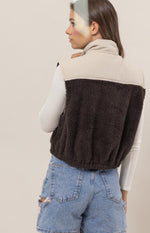 Shearling Half Zip Vest