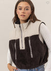 Shearling Half Zip Vest