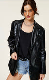 Faux Leather Blazer