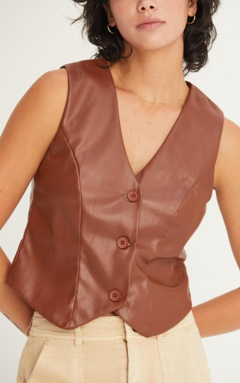 Faux Leather Vest