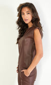 Faux Leather Top