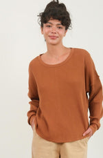 Drop Shoulder Waffle Top