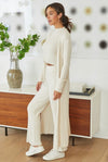 3 Piece Set - Ribbed Cardigan, Pants, Tank