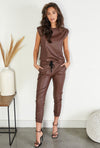 Chocolate Faux Jogger