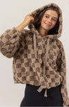 Sherpa Checkered Pattern Jacket