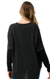 Dolman Faux Sleeve Zipper Top