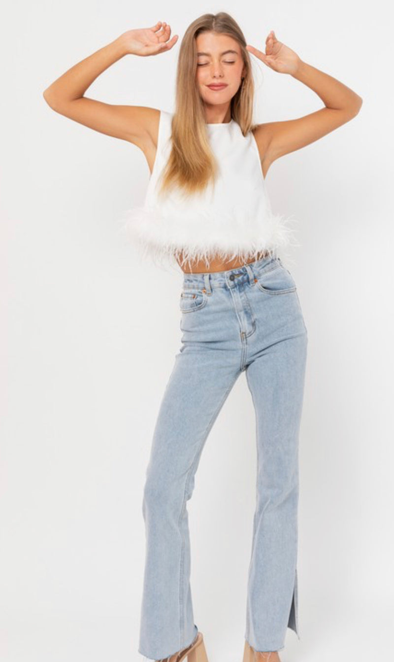 Feather Trim Top