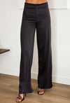 Crepe Black Satin Pant