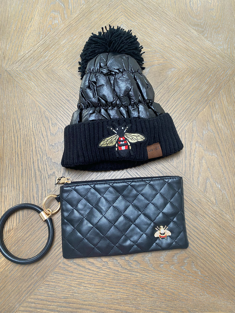 Quilted Faux Leather Wristlet