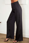 Crepe Black Satin Pant