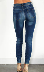 Crinkle Denim Pant with Zipper Detail