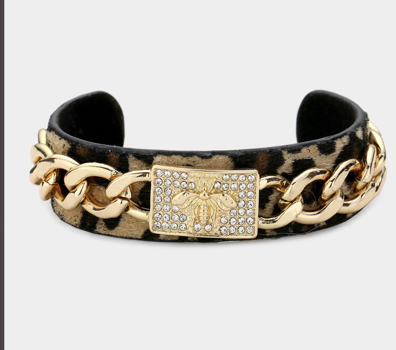 Honey Bee Chain Link Bling bee Cuff