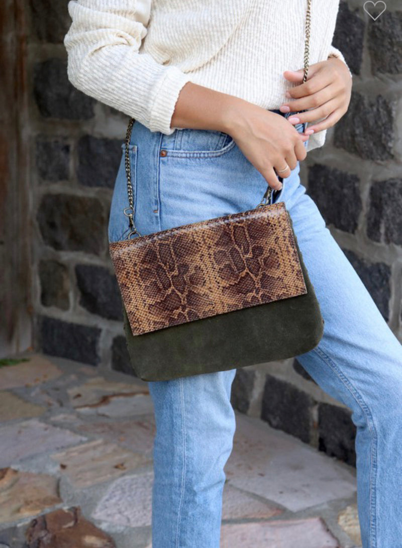 Faux Suede Cross Body